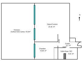 Appartement - 2 pièces - 45 m² - Cagnes sur Mer